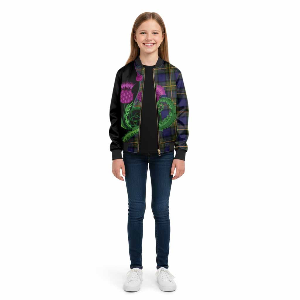 Muir Tartan Kid Bomber Jacket Traditional Scottish Thistle