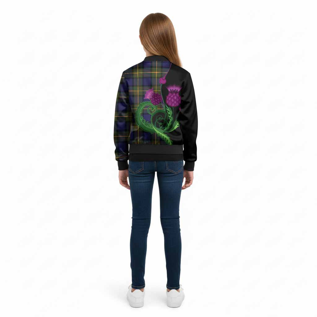 Muir Tartan Kid Bomber Jacket Traditional Scottish Thistle
