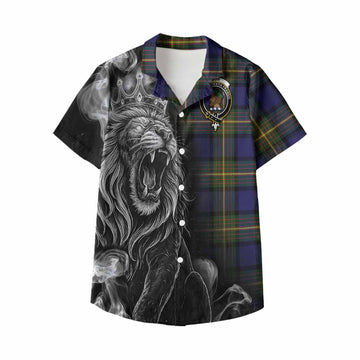 Muir Tartan Kid Hawaiian Shirt Roaring Lion Heritage