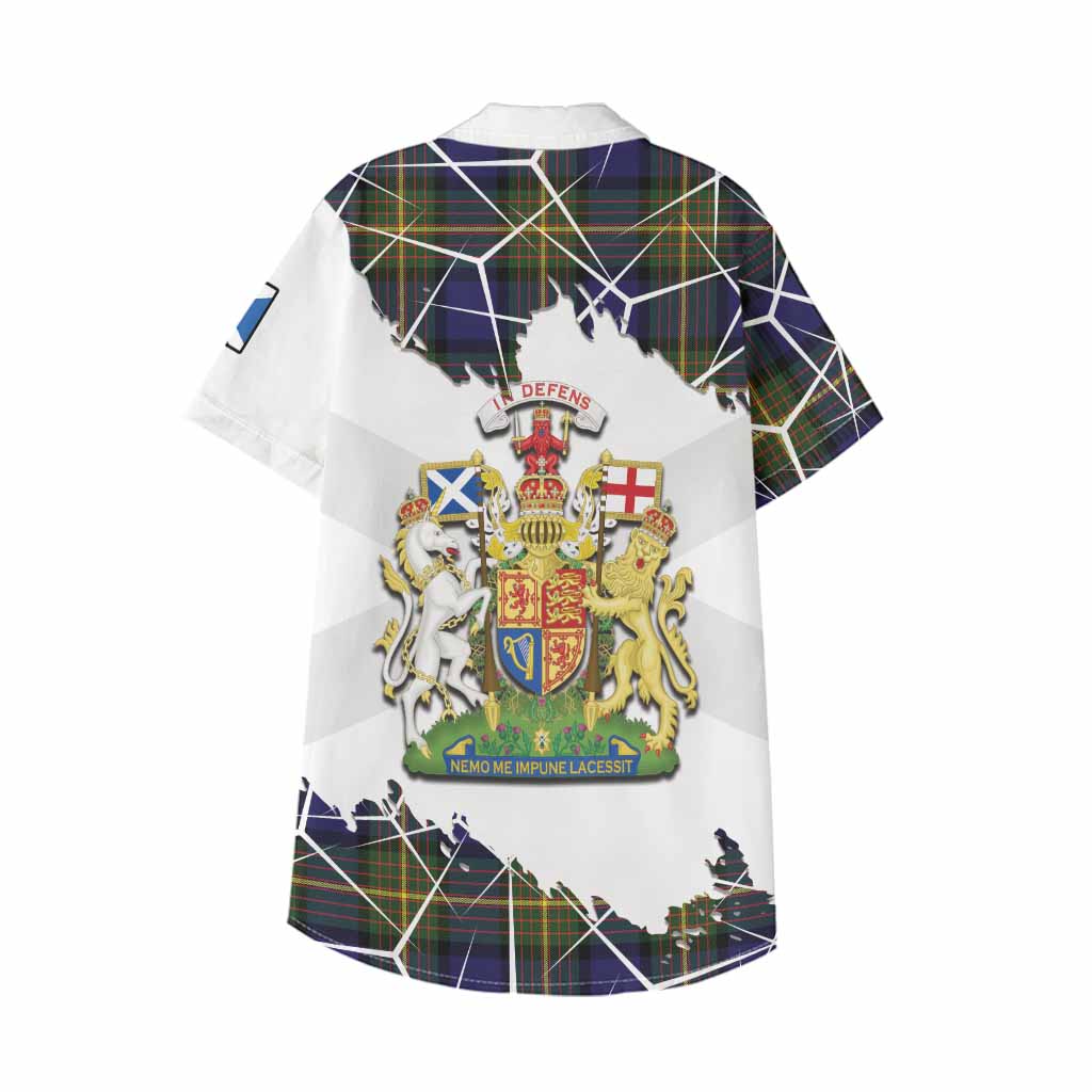 Muir Tartan Kid Hawaiian Shirt with Family Crest and Lion Rampant Grunge Style