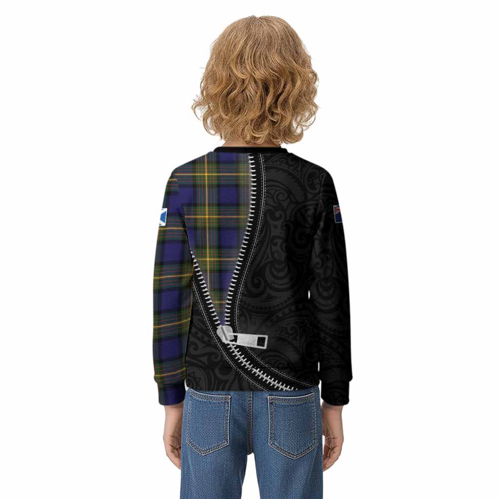 Muir Tartan Kid Knitted Sweatshirt New Zealand Pattern Unique Zipper Stylized