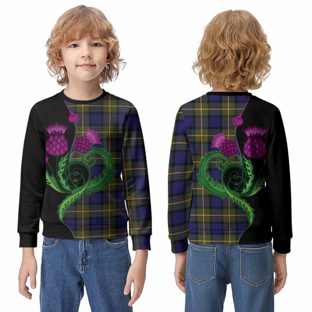 Muir Tartan Kid Knitted Sweatshirt Traditional Scottish Thistle