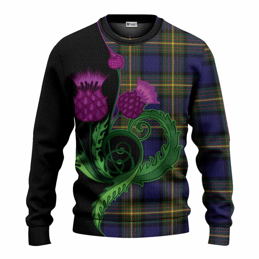 Muir Tartan Knitted Sweater Traditional Scottish Thistle
