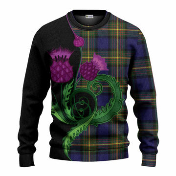 Muir Tartan Knitted Sweater Traditional Scottish Thistle