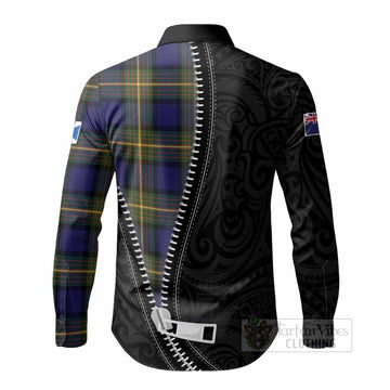 Muir Tartan Long Sleeve Button Shirts New Zealand Pattern Unique Zipper Stylized