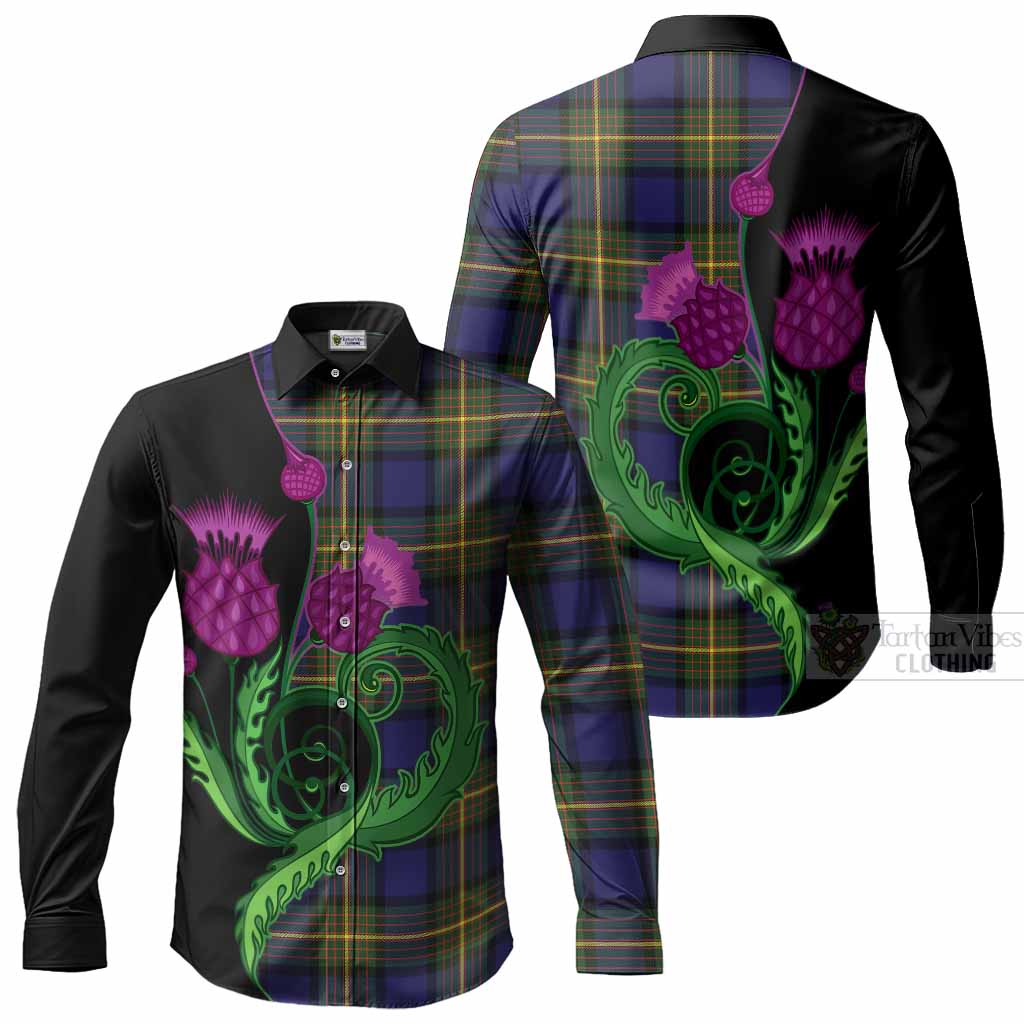 Muir Tartan Long Sleeve Button Shirts Traditional Scottish Thistle