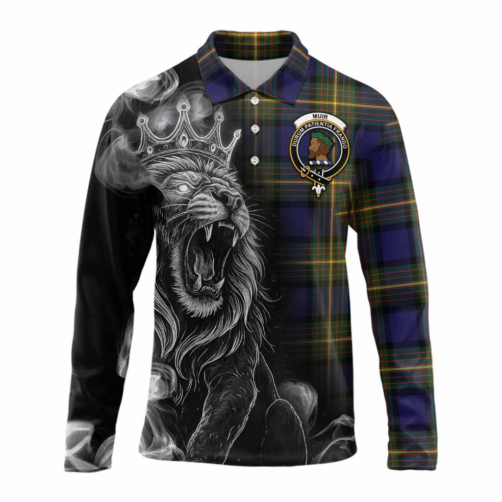 Muir Tartan Long Sleeve Polo Shirt Roaring Lion Heritage