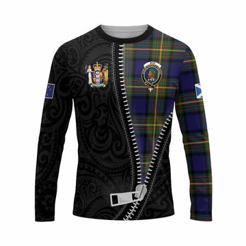 Muir Tartan Long Sleeve T-Shirt New Zealand Pattern Unique Zipper Stylized
