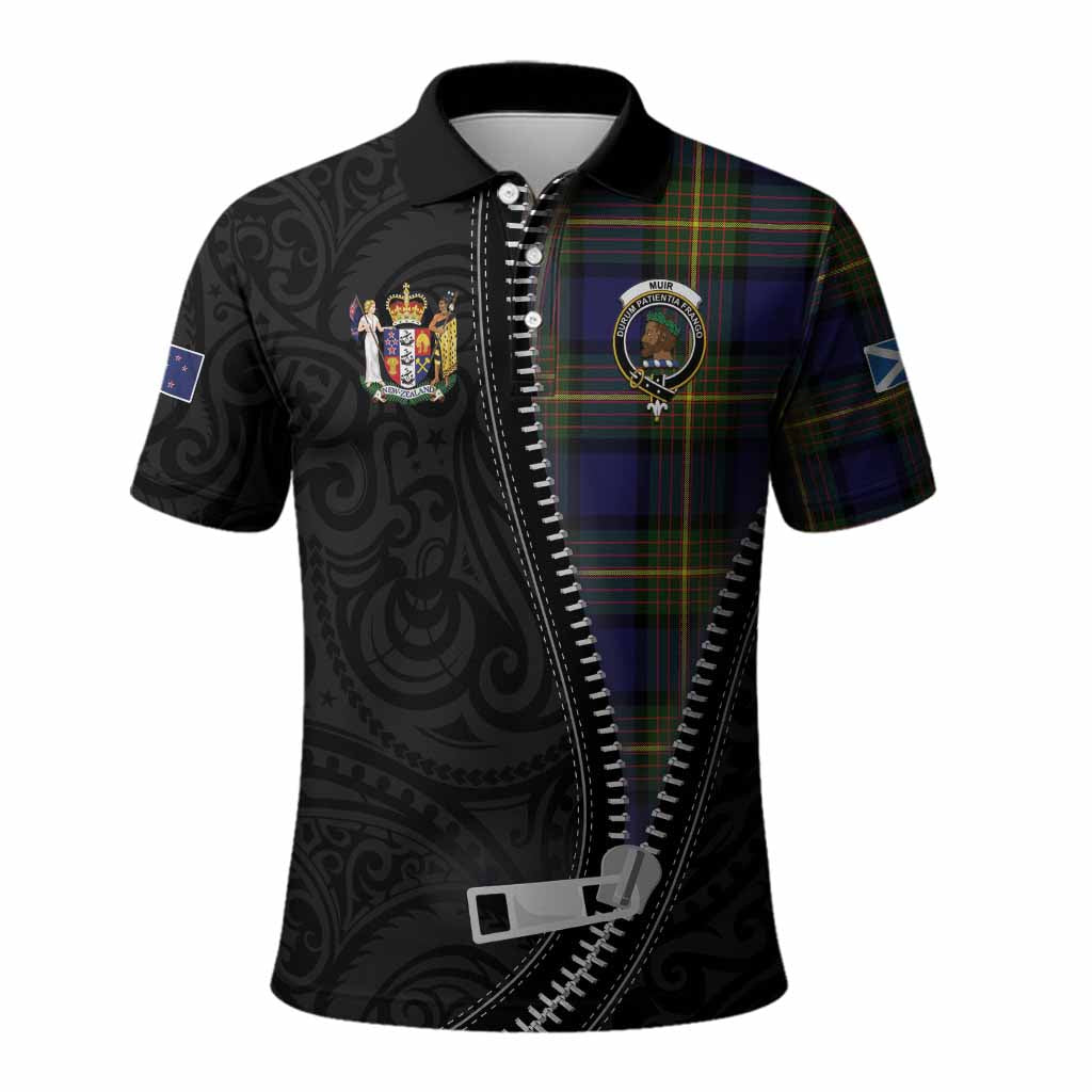 Muir Tartan Polo Shirt New Zealand Pattern Unique Zipper Stylized