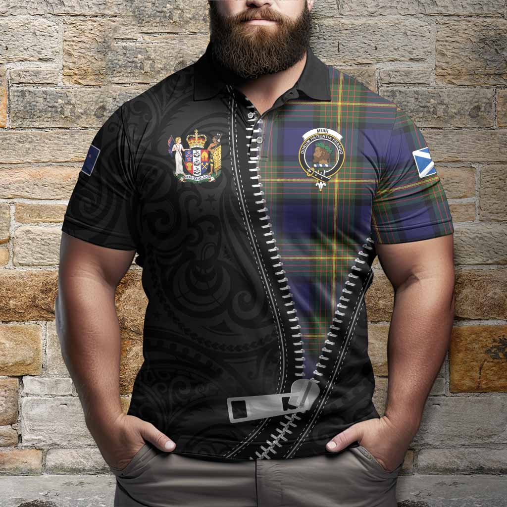 Muir Tartan Polo Shirt New Zealand Pattern Unique Zipper Stylized