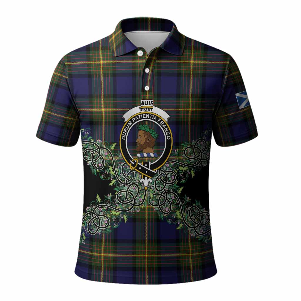 Muir Tartan Polo Shirt Thistle Scottish Spirit