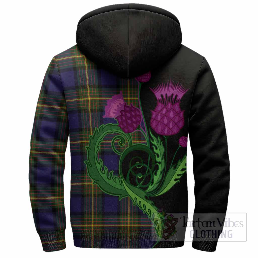 Muir Tartan Sherpa Hoodie Traditional Scottish Thistle