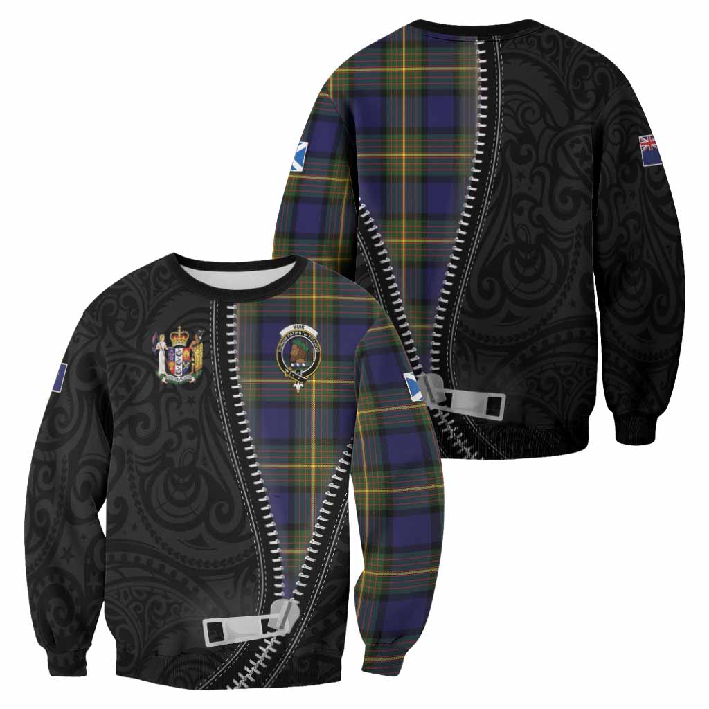 Muir Tartan Sweatshirt New Zealand Pattern Unique Zipper Stylized