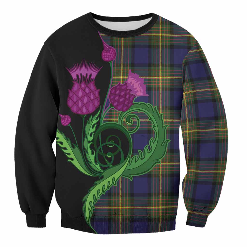 Muir Tartan Sweatshirt Traditional Scottish Thistle