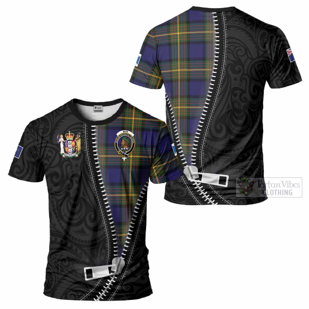 Muir Tartan T-Shirt New Zealand Pattern Unique Zipper Stylized
