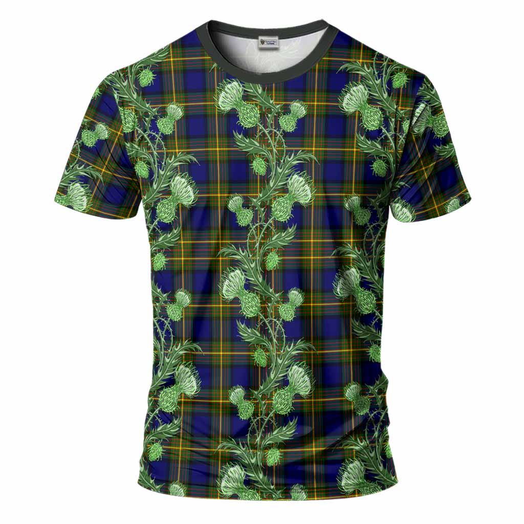 Muir Tartan T-Shirt Seamless Scottish Thistle Flowers
