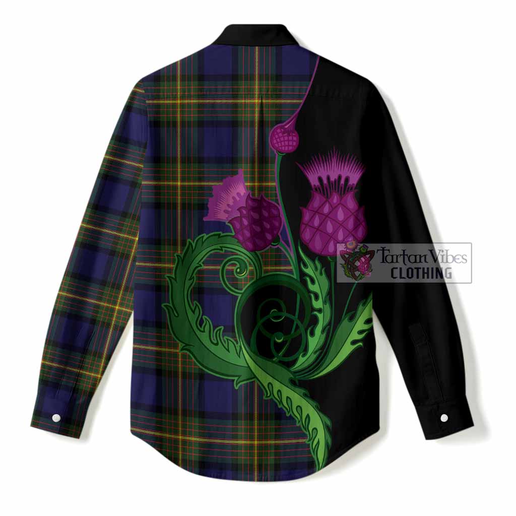 Muir Tartan Women Casual Shirt Traditional Scottish Thistle