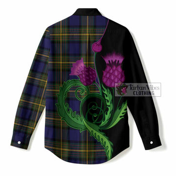 Muir Tartan Women Casual Shirt Traditional Scottish Thistle