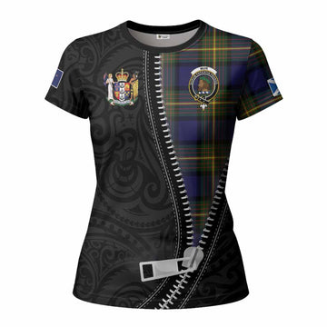 Muir Tartan Women T shirt New Zealand Pattern Unique Zipper Stylized