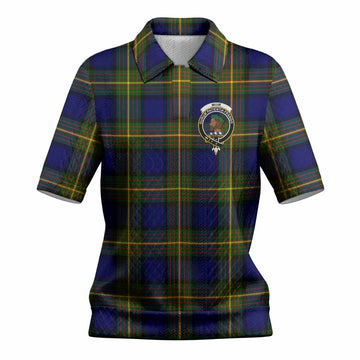 Muir Tartan Women’s Polo Sweater Top with Family Crest