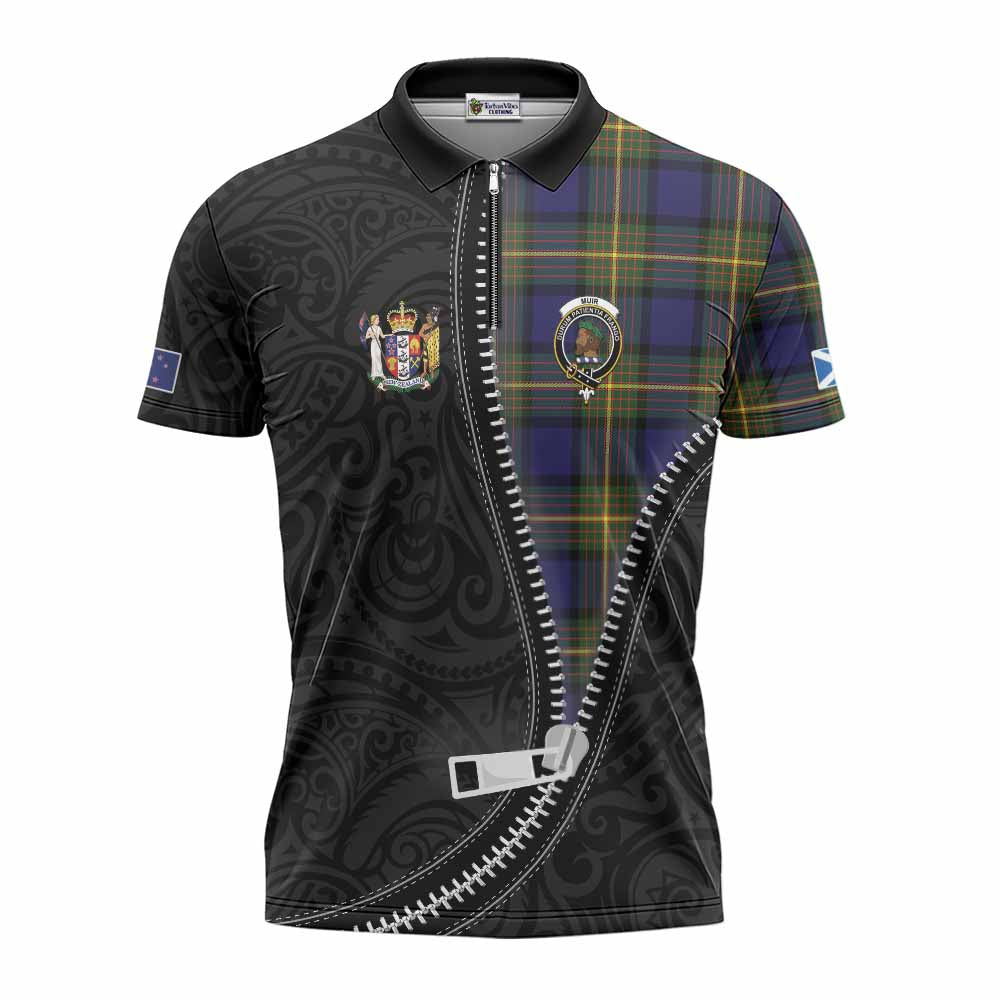 Muir Tartan Zipper Polo Shirt New Zealand Pattern Unique Zipper Stylized
