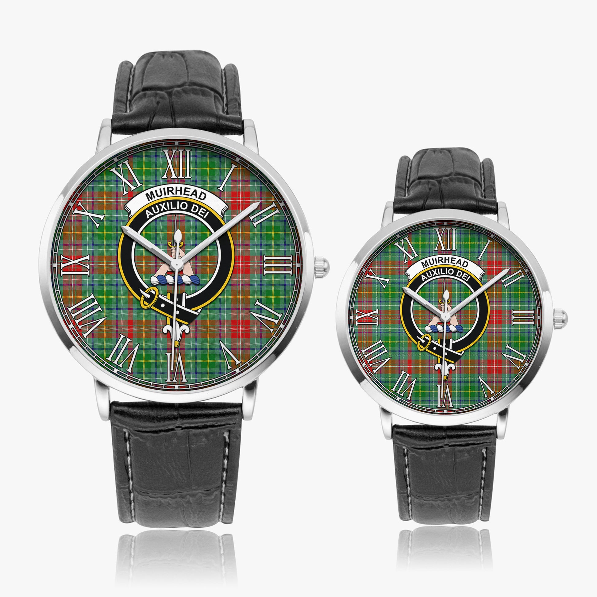 Muirhead Tartan Family Crest Leather Strap Quartz Watch - Tartan Vibes Clothing
