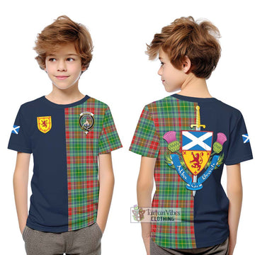 Muirhead Tartan Kid T-Shirt Alba with Scottish Lion Royal Arm Half Style Youth XL Size14 - Tartan Vibes Clothing