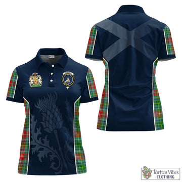 Muirhead Tartan Women's Polo Shirt with Family Crest and Scottish Thistle Vibes Sport Style Women - Tartan Vibes Clothing