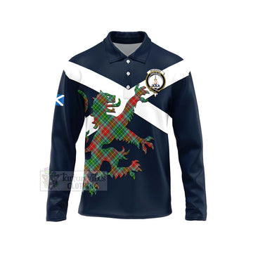 Muirhead Tartan Lion Rampant Long Sleeve Polo Shirt Proudly Display Your Heritage with Alba Gu Brath and Clan Name Unisex - Tartan Vibes Clothing