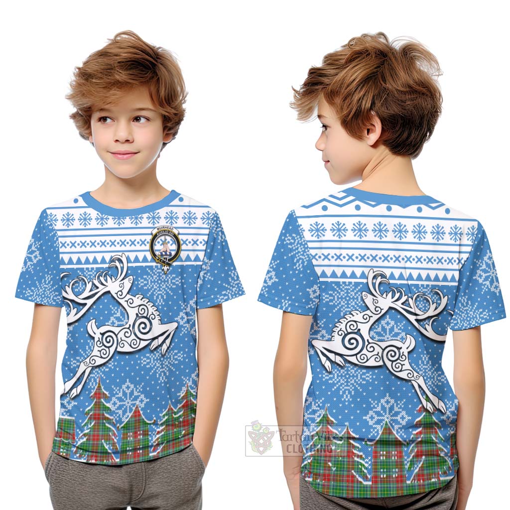 Muirhead Clan Christmas Kid T-Shirt Celtic Reindeer Style Youth XL Size14 - Tartan Vibes Clothing