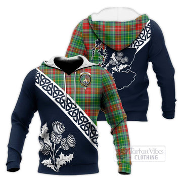Muirhead Tartan Knitted Hoodie Featuring Thistle and Scotland Map Unisex Knitted Pullover Hoodie - Tartan Vibes Clothing