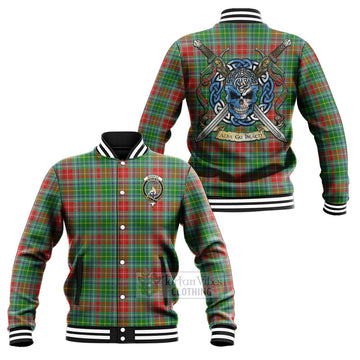 Muirhead Tartan Baseball Jacket with Family Crest Celtic Skull Style Unisex - Tartan Vibes Clothing