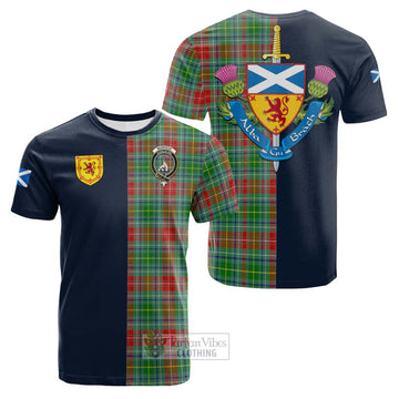 Muirhead Tartan Cotton T-shirt Alba with Scottish Lion Royal Arm Half Style Kid's Shirt - Tartan Vibes Clothing