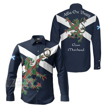 Muirhead Tartan Lion Rampant Long Sleeve Button Shirt Proudly Display Your Heritage with Alba Gu Brath and Clan Name Men's Shirt S - Tartan Vibes Clothing