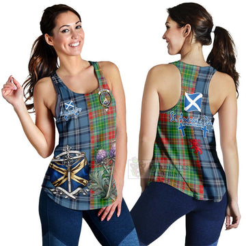 Muirhead Tartan Women's Racerback Tanks Happy St. Andrew's Day Half Tartan Style 4XL - Tartan Vibes Clothing