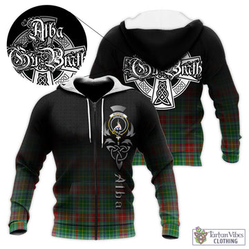 Muirhead Tartan Knitted Hoodie Featuring Alba Gu Brath Family Crest Celtic Inspired