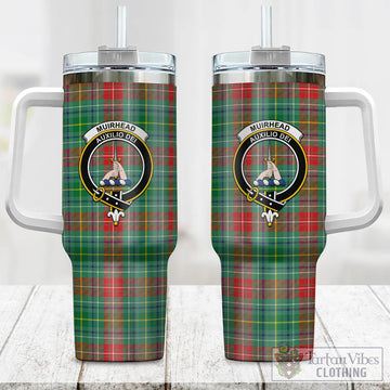Muirhead Tartan Tumbler with Handle with Family Crest One Size 40 OZ - Tartan Vibes Clothing
