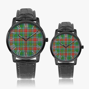 Muirhead Tartan Personalized Your Text Leather Trap Quartz Watch Wide Type - Tartan Vibes Clothing