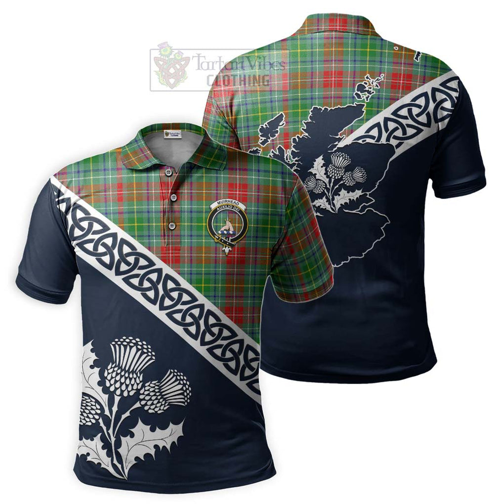 Muirhead Tartan Polo Shirt Featuring Thistle and Scotland Map Kid - Tartanvibesclothing Store