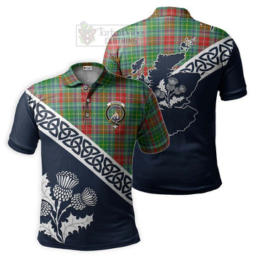 Muirhead Tartan Polo Shirt Featuring Thistle and Scotland Map Kid - Tartanvibesclothing Store