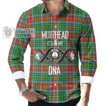 Muirhead Tartan Long Sleeve Button Shirt with Family Crest DNA In Me Style Men's Shirt S - Tartanvibesclothing Shop