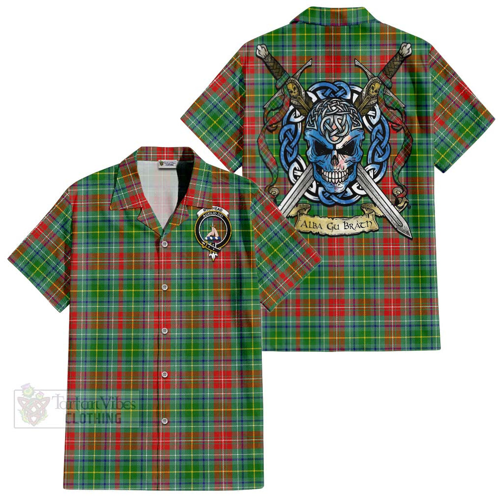 Muirhead Tartan Hawaiian Shirt with Family Crest Celtic Skull Style Kid - Tartan Vibes Clothing