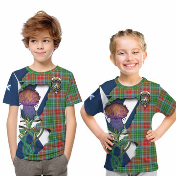 Tartan Vibes Clothing Muirhead Tartan Family Crest Kid T-Shirt Scottish Thistle Celtic Inspired