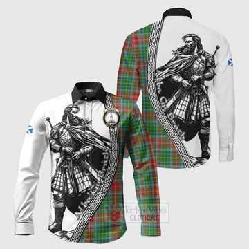 Muirhead Tartan Clan Crest Long Sleeve Button Shirt with Highlander Warrior Celtic Style Men's Shirt S - Tartan Vibes Clothing