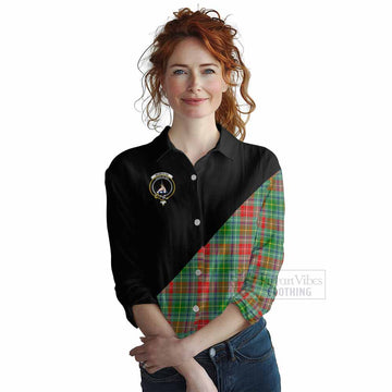 Muirhead Tartan Women's Casual Shirt with Family Crest and Military Logo Style Female - Tartan Vibes Clothing
