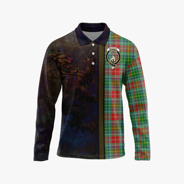 Muirhead Tartan Family Crest Long Sleeve Polo Shirt Alba Gu Brath Be Brave Lion Ancient Style