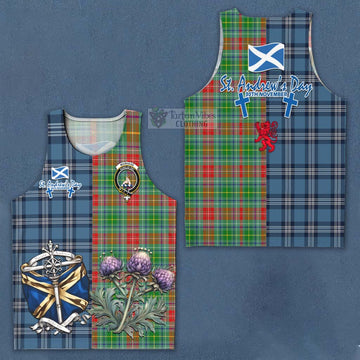 Muirhead Tartan Men's Tank Top Happy St. Andrew's Day Half Tartan Style Men - Tartan Vibes Clothing
