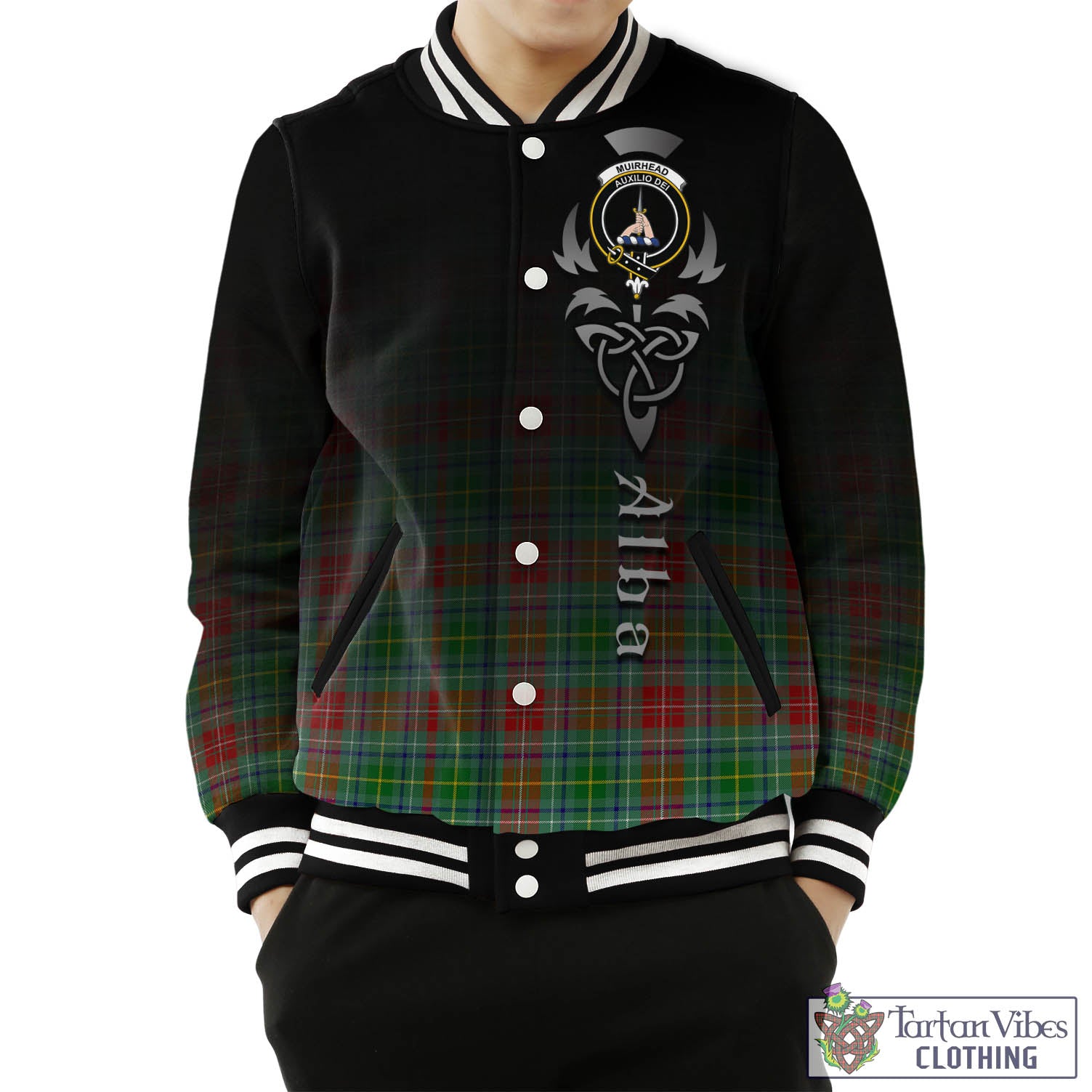 Muirhead Tartan Baseball Jacket Featuring Alba Gu Brath Family Crest Celtic Inspired Unisex - Tartan Vibes Clothing