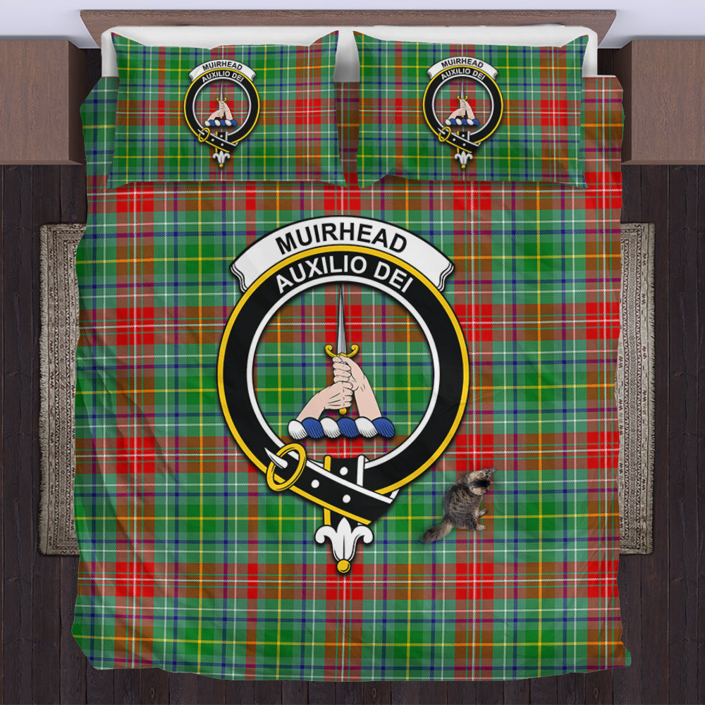 muirhead-tartan-bedding-set-with-family-crest