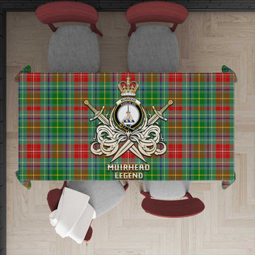 Muirhead Tartan Tablecloth with Clan Crest and the Golden Sword of Courageous Legacy